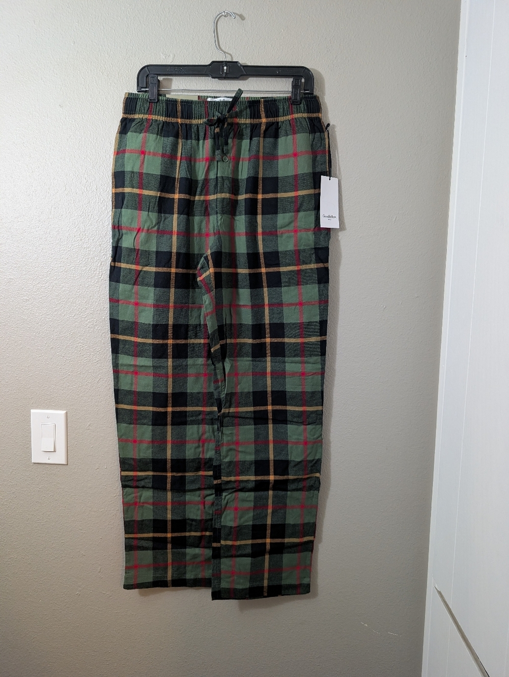 Goodfellow & Co Green Plaid Drawstring Lounge Pants